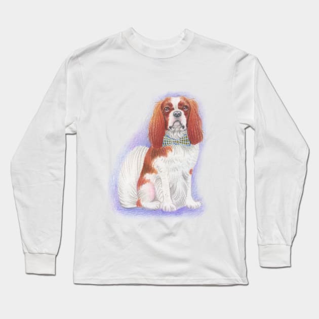 Cavalier King Charles Spaniel - Blenheim with a Bowtie Long Sleeve T-Shirt by jollyinu